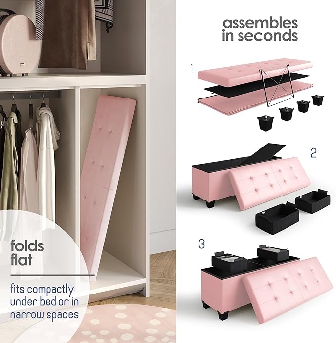 STORAGEBUD Storage Ottoman Bench - Image 6