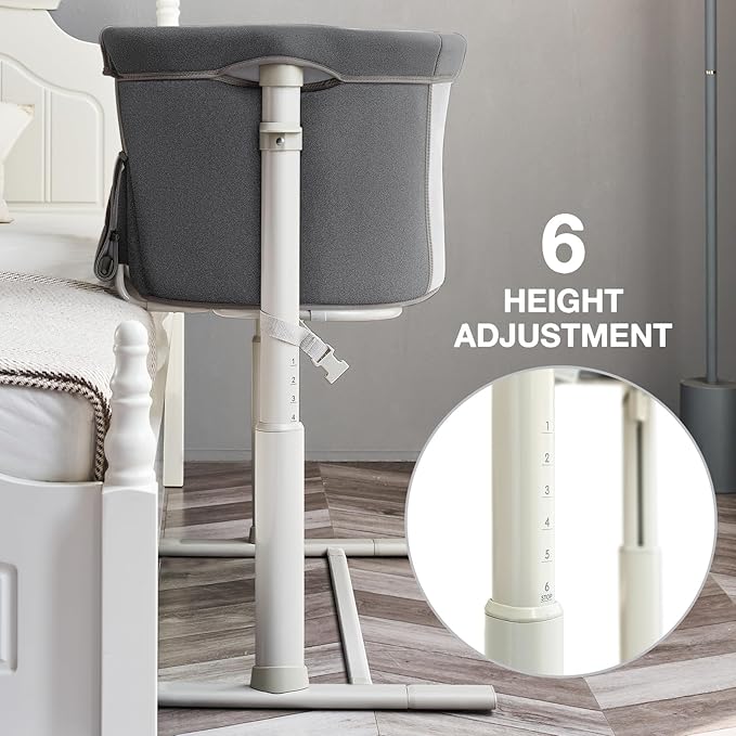 RONBEI Baby Bassinet Bedside Sleeper, Height Adjustable Bedside Bassinet - Image 6