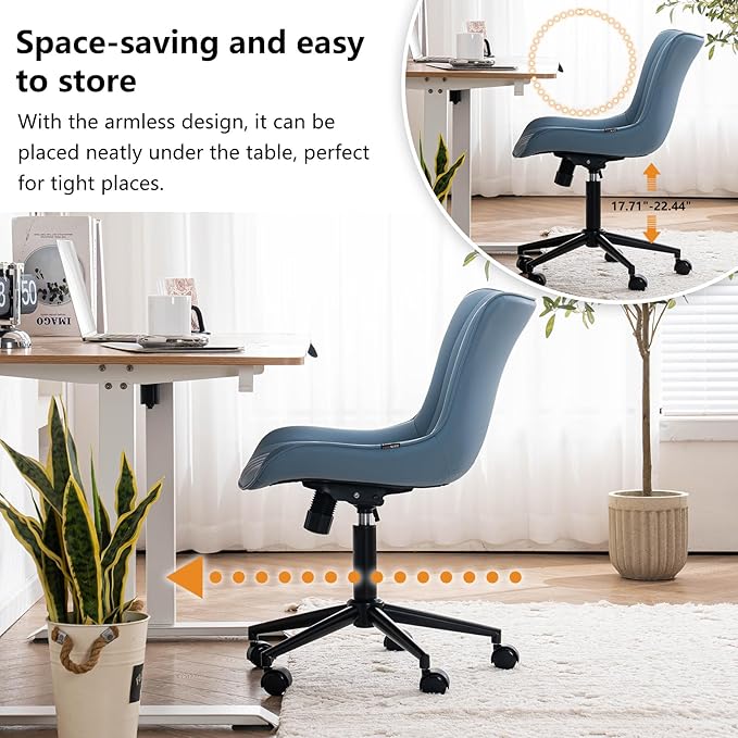 YOUNIKE Blue Home Office Desk Chair - Image 5