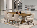 LESI9-AWA-04-9-pc Modern Dining Set Consists of a Dining Table and 8 Light Tan by LuxebyEastWestFurniture
