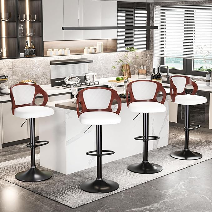 VECELO Bar Stool Set of 4, Kitchen Island Stools by VECELO