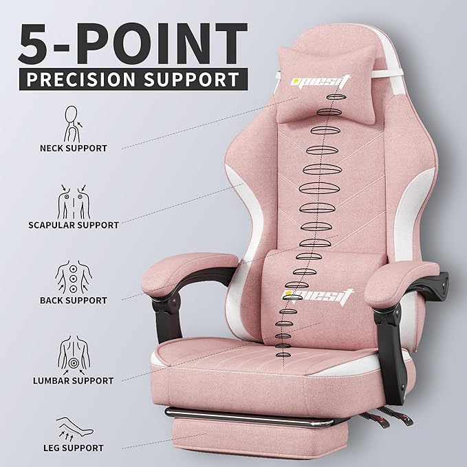 Gaming Chair, Fabric Computer Chair - Image 5