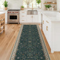 Dark Green 2x7 Kitchen Rug by HazoHaus