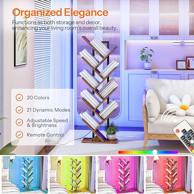 HOOBRO Tree Bookshelf, 9-Tier Tree Bookshelf - Image 4