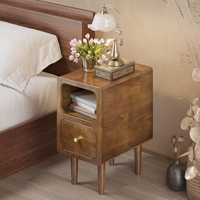 Narrow Nightstand, Solid Wood Night Stand - Image 7