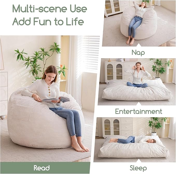 HIGOGOGO Giant Bean Bag Chair Bed - Image 4