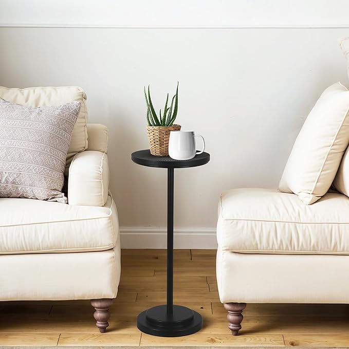 Drink Table Set of 2, Small Round Pedestal Side Table - Image 6