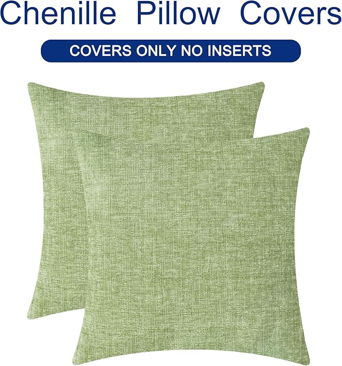 CaliTime Throw Pillow Covers Decorative 22 X 22 Inches Pack of 2 Cozy Chenille - Image 6