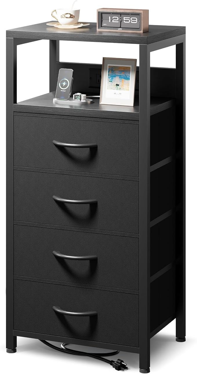 NightStand Bedside Charging Table Bedroom by Lazzanto