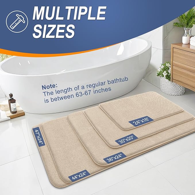 OLANLY Thick Memory Foam Bath Mat Rug 36x24, Extra Soft Absorbent Bathroom Rug - Image 5