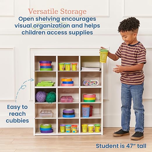 ECR4Kids Streamline 15 Cubby Tray Storage Cabinet, Classroom Furniture - Image 4