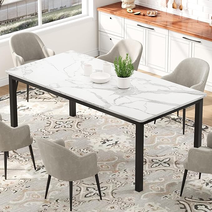 GarveeHome 78.7in Industrial Dining Table - Image 3