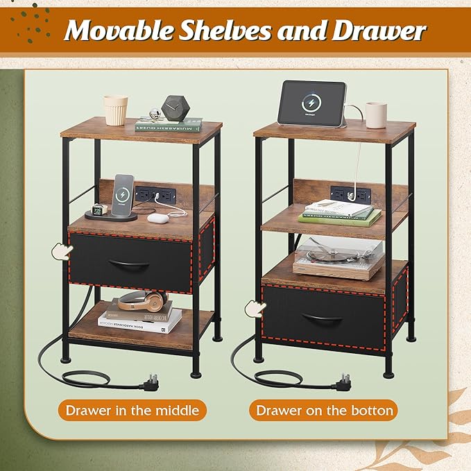 WLIVE LED Night Stand, Nightstand - Image 7
