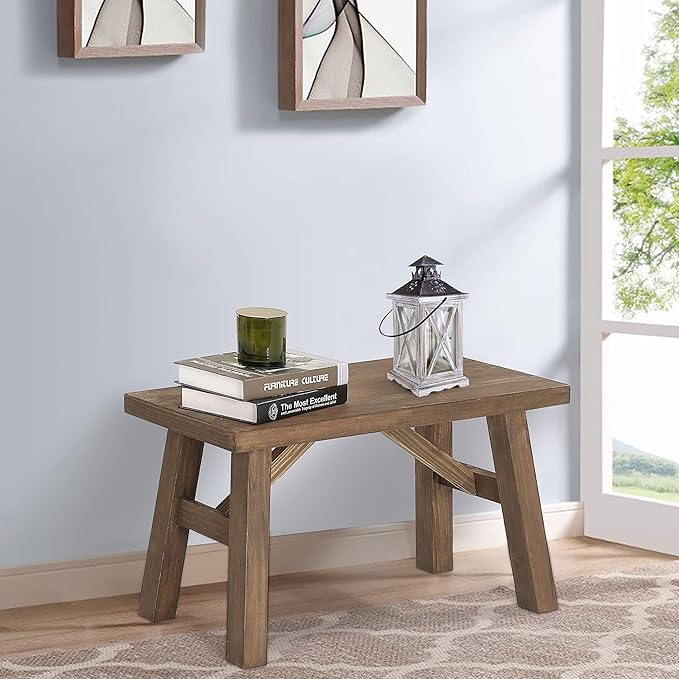 Sawmill Wood Bench, Rustic Entry Way Benches Seat, Solid Wood, Handcraft Finshed by Wnutrees