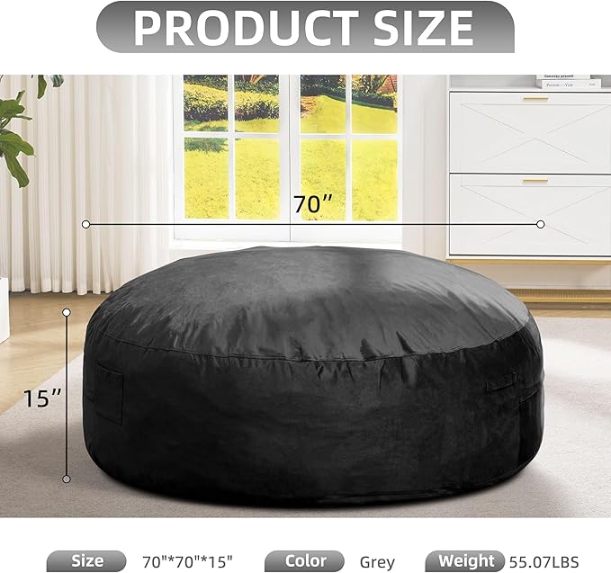 Hobestluk 6FT Bean Bag Chair Bean Bag Chairs - Image 2