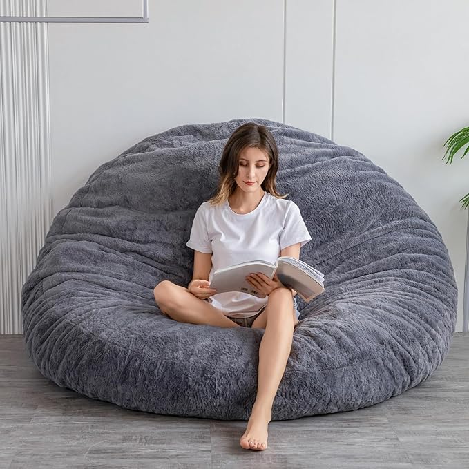 BYBYME 3 in 1 Bean Bag Chair, Convertible Chair Folds from Bean Bag to Lounger - Image 9
