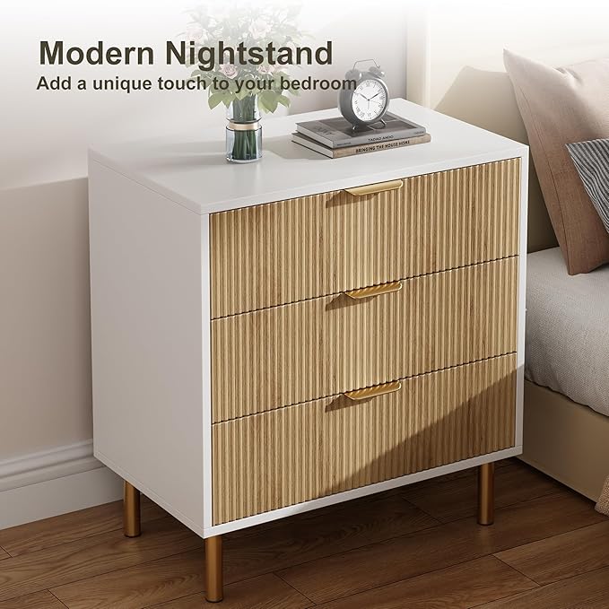 GarveeHome Natural Dresser, Modern 3 Drawer Dresser - Image 8
