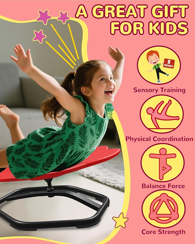 21" L × 19" W Spinning Chair for Autistic Kids, Sensory Toys for Kids - Image 4