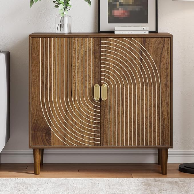 Sideboard Buffet Cabinet with Storage, Walnut Sideboard Buffet with Doors and by MinoKesper