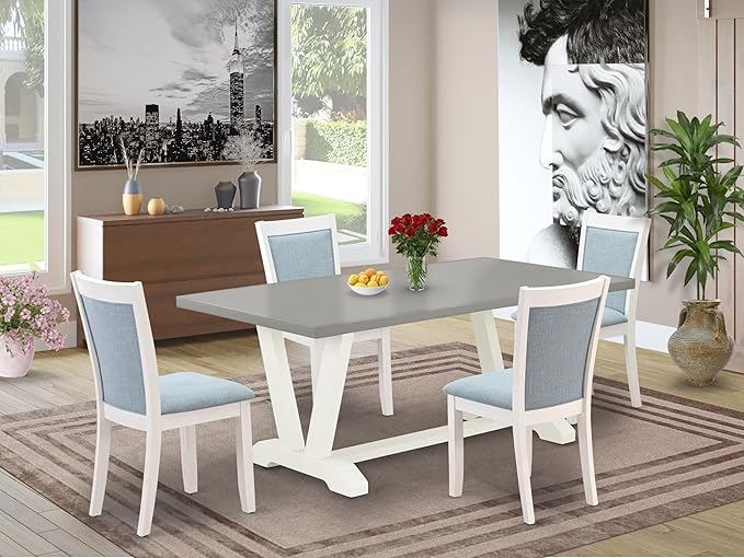 East West Furniture V097MZ015-5 5 Piece Kitchen Table Set - Image 2