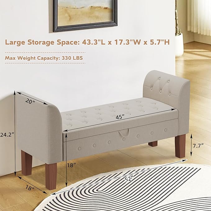 Awonde Upholstered Storage Bench - Image 2