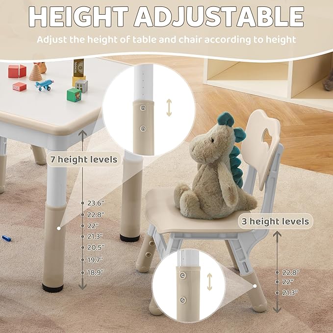 Adjustable Kids Table & Chairs Set - Image 2
