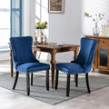 PacknWood Acosure Set of 2 Velvet Upholstered Wing-Back Dining Chair by Unknown