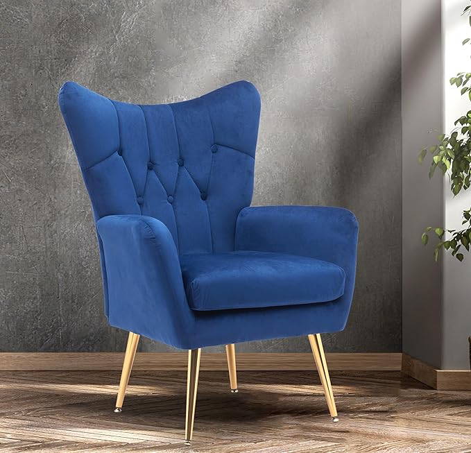 Container Furniture Direct Modern Chic Mid-Century Velvet Accent Armchair - Image 3