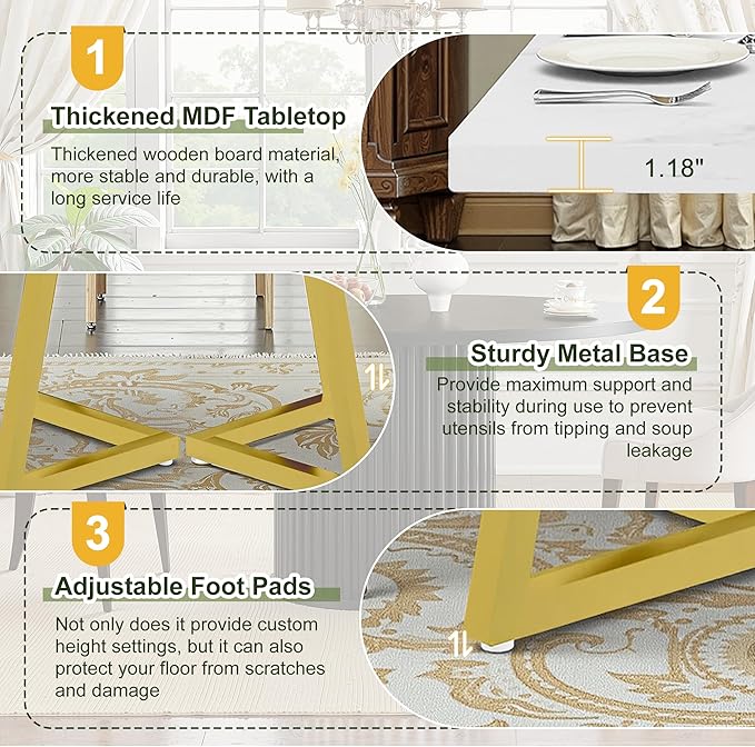 NicBex 31.5 Inch Square Dining Table - Image 3