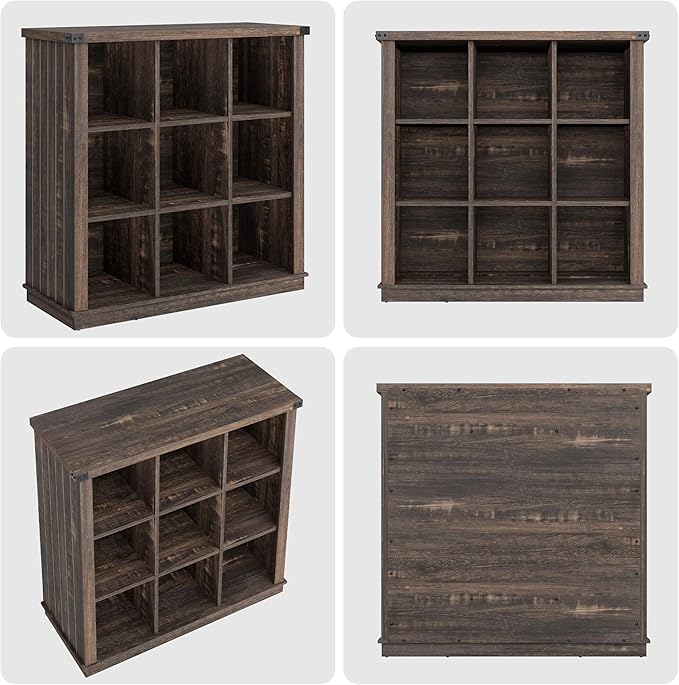 GarveeHome 9 Cube Storage Organizer Bookshelf, 4 Tier Farmhouse Horizontal - Image 9
