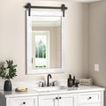 Farmhouse Bathroom Mirrors for Over Sink 26”x40” White Rustic Wall Decor Mirror by Menscha
