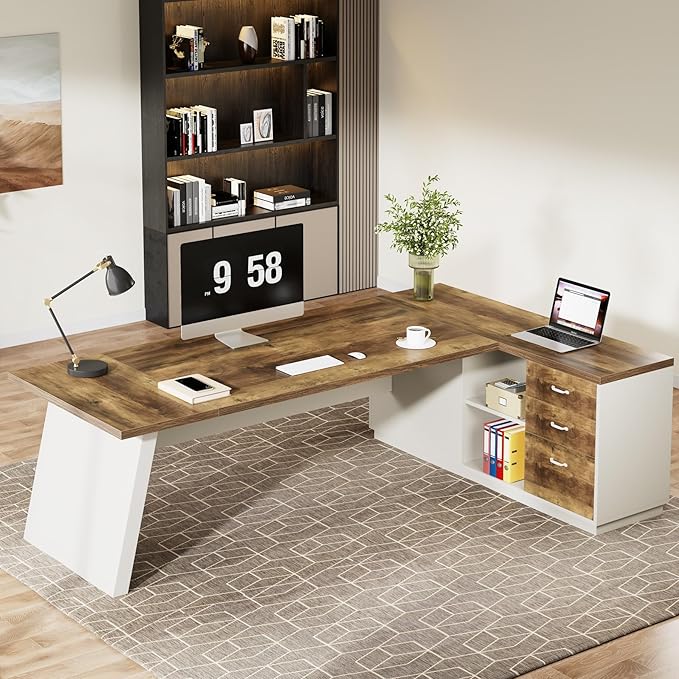 Tribesigns 78" L-Shaped Executive Desk, Large Modern Office Desk - Image 5