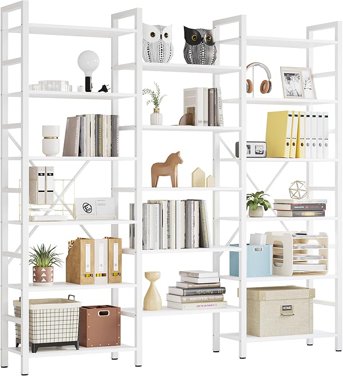IRONCK Bookshelves 6 Tiers Triple Wide Industrial Bookshelf, Large Etagere by IRONCK