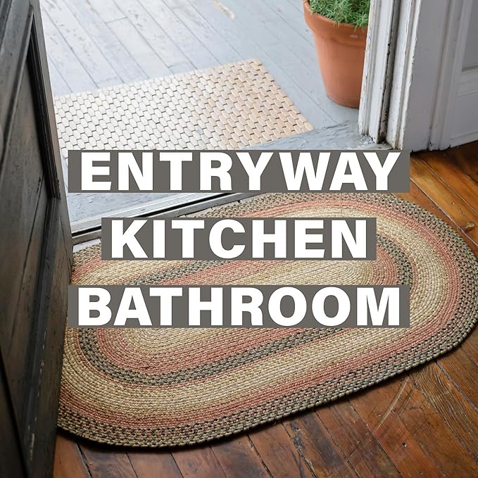 Russet Multicolor Jute Braided Oval Rug, 20x30 - Image 7