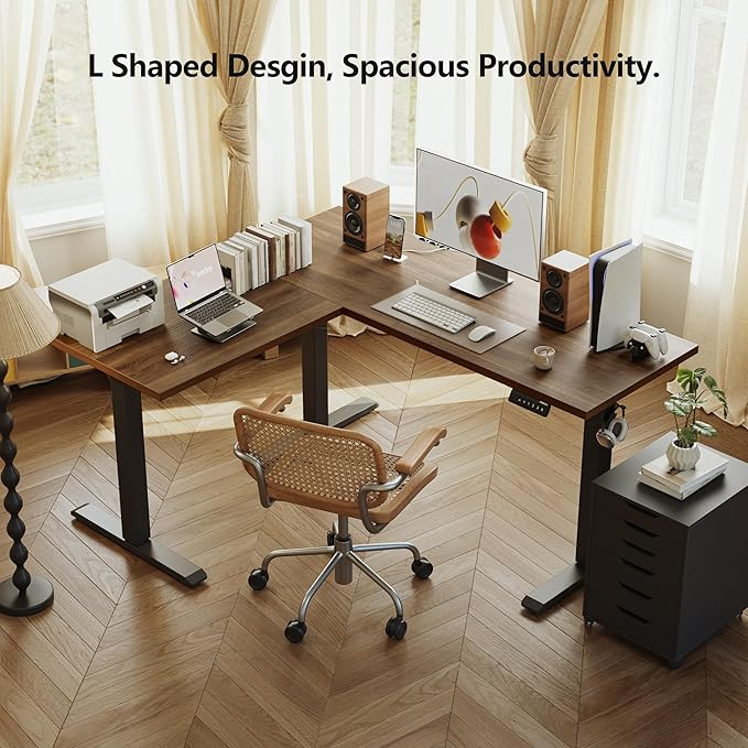 Agilestic 59 Inch L Shaped Standing Desk Adjustable Height, Electric Corner - Image 4