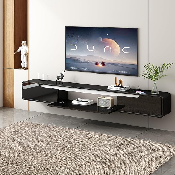 CENOVE High Gloss Floating TV Stand - Image 7