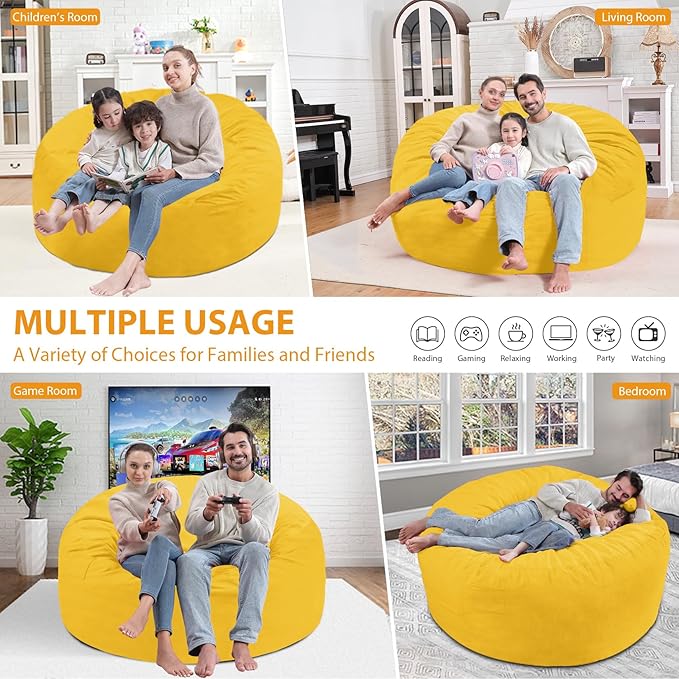 5FT Bean Bag Chair, Large Bean Bag Chairs - Image 5