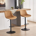 YOUNIKE Saffron Bar Stools Set of 2, Tan Swivel Barstools by YOUNIKE