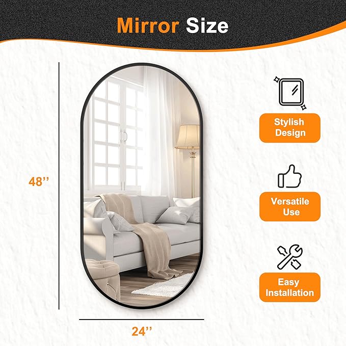 Delma Bathroom Wall Full Length Mirror - Image 5