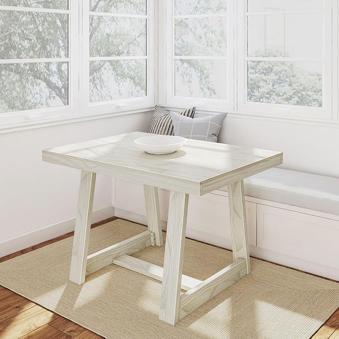 Plank+Beam 48 Inch Farmhouse Dining Table, Rustic Solid Wood Kitchen Table by PlankBeam