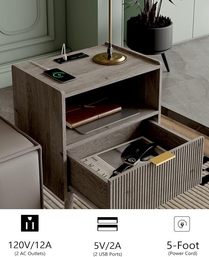 Nightstand, Modern Bedside Table - Image 3