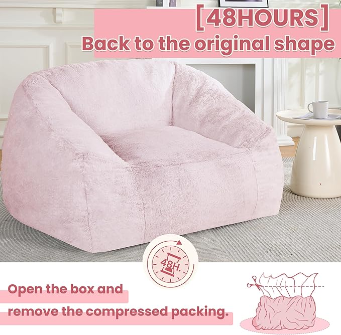 Bean Bag Chairs for Adults, Giant Beanbag Sofa Comfy Reading Chair, Oversized - Image 8