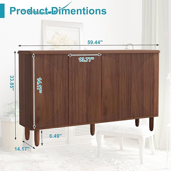 59.4" Sideboard Buffet Cabinet - Image 2