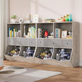 IDEALHOUSE 7-Cubby Large Kids Toy Storage Organizer, Children Wood Bookcase and by IDEALHOUSE