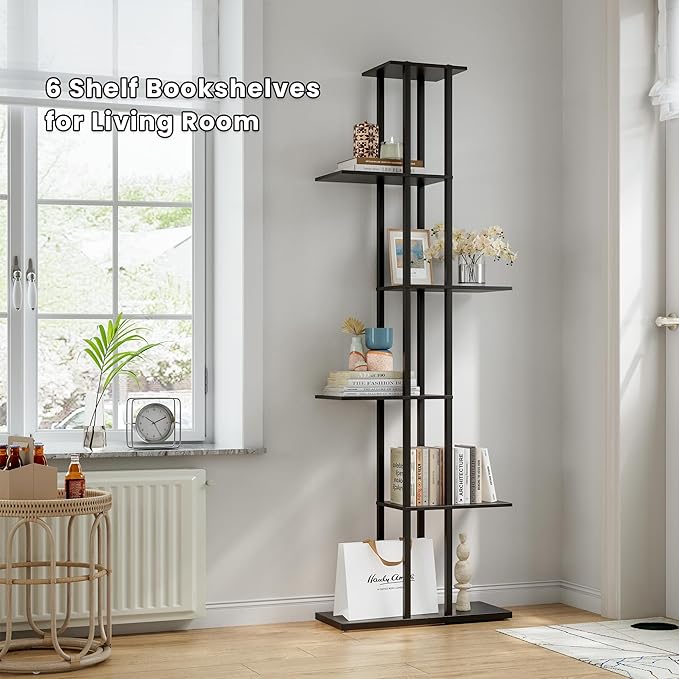 Bookshelf，Small Bookcase for Small Space，6-Tier Bookshelf for Living Room - Image 3