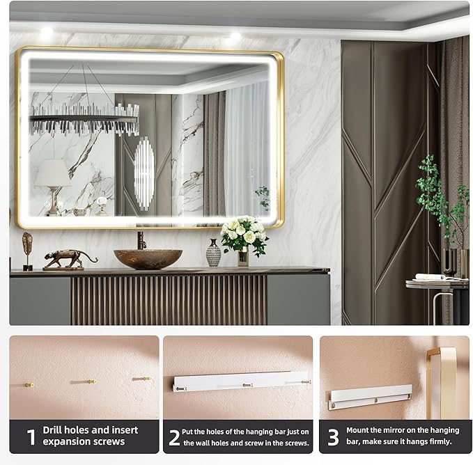 Hasipu 40×30 Inch LED Bathroom Mirror - Image 6
