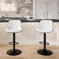 YOUNIKE White Bar Stools Set of 2 Kitchen Counter Height Barstools Upholstered by YOUNIKE