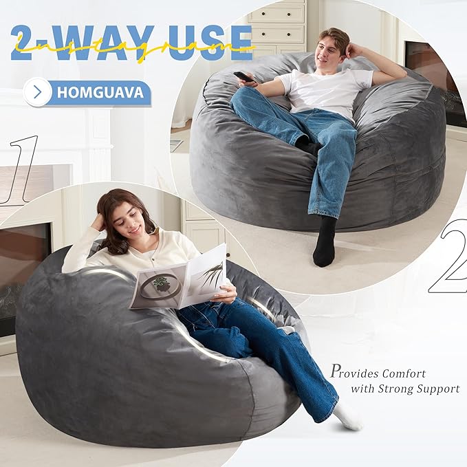 Homguava 4 FT Bean Bag Chair: 4' Bean Bags - Image 6