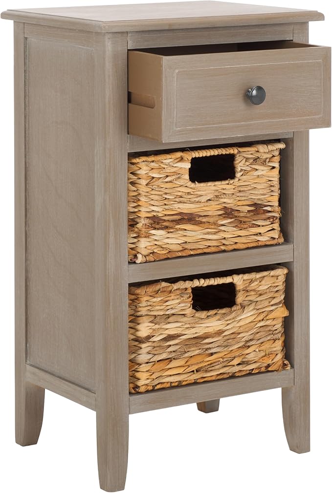 Safavieh Home Collection Everly Drawer White Wash 1-Drawer 2 Removable Baskets - Image 5