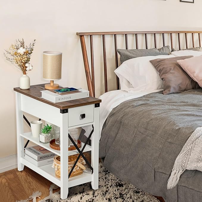 Narrow End Table with Charging Station - Image 6